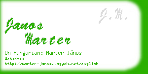janos marter business card